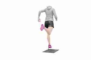 Free PSD female sport outfit mock-up isolated