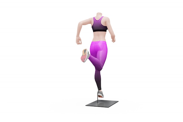 Female sport outfit mock-up isolated