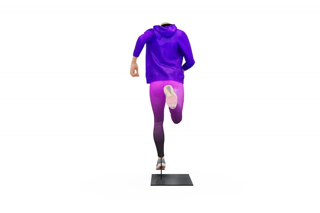 Free PSD female sport outfit mock-up isolated