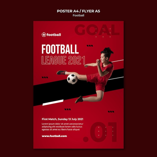 Free PSD feminine football print template