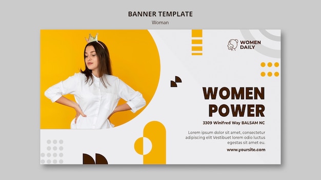 Free PSD feminism conference template banner