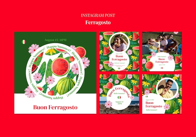 Post su Instagram della celebrazione di Ferragosto