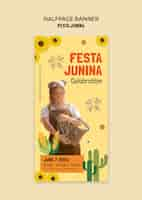 PSD gratuito modello di banner per la celebrazione di festa junina