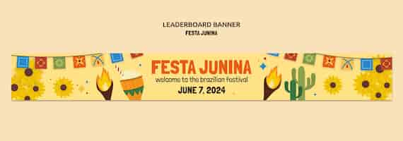 PSD gratuito modello di banner per la celebrazione di festa junina