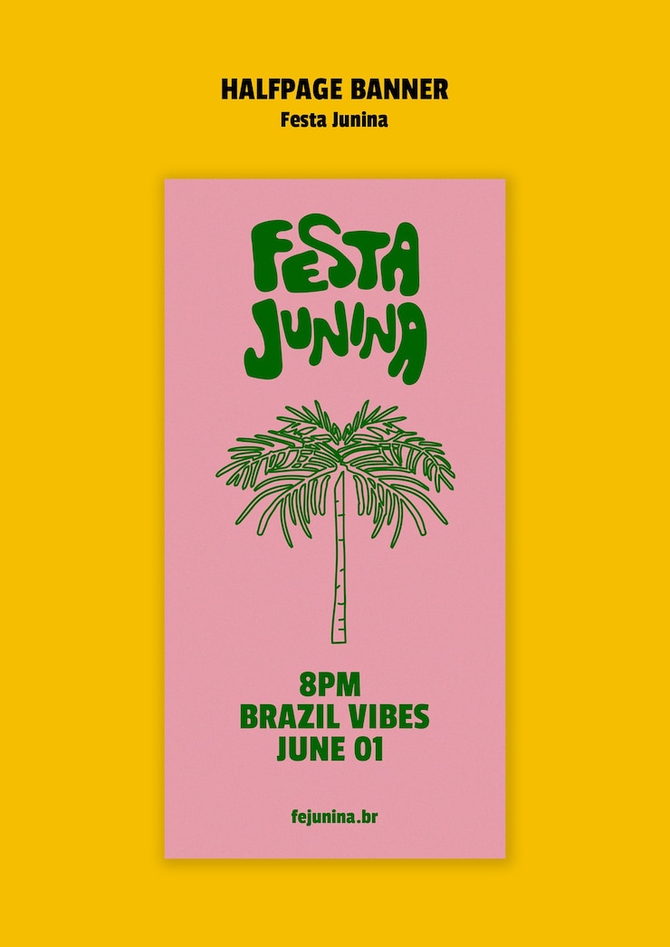 Free PSD festa junina celebration banner template
