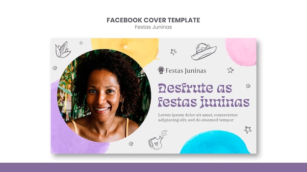 Free PSD festa junina celebration facebook cover