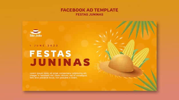 Festa junina celebration facebook template