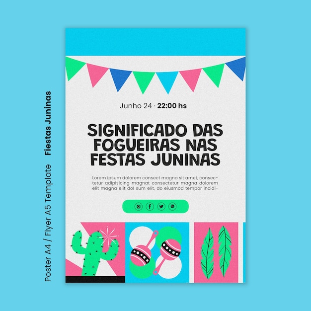 Festa junina celebration poster template