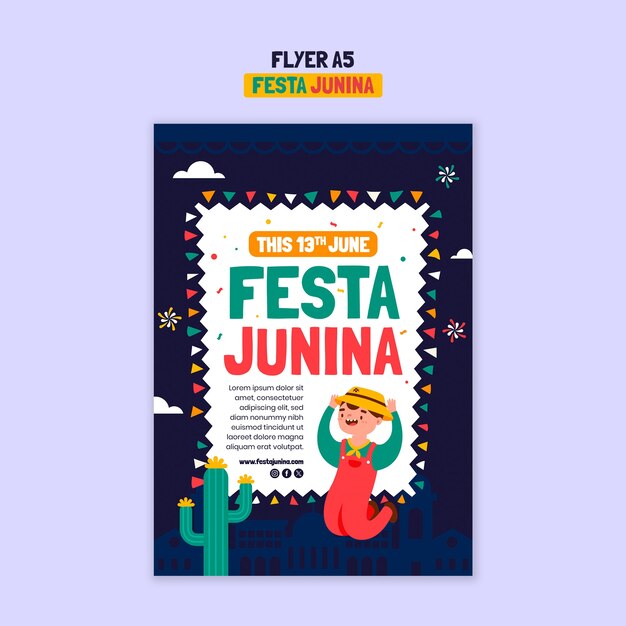 Festa junina celebration poster template