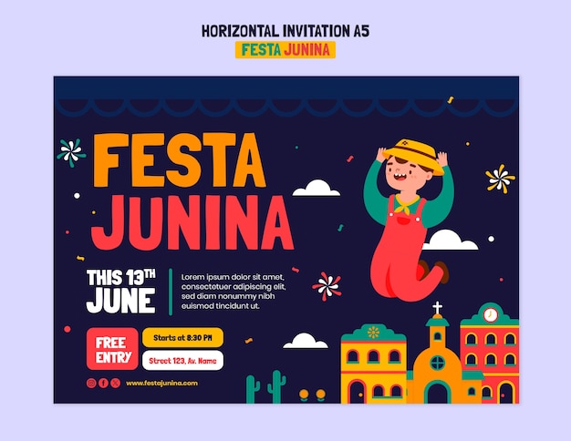 Free PSD festa junina celebration template