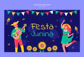 Free PSD festa junina template design