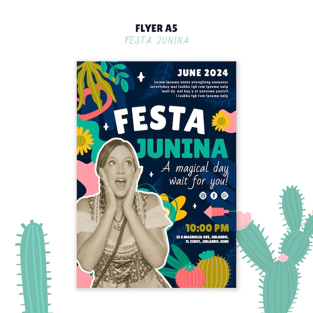 Free PSD festa junina template design