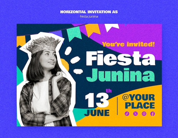 Free PSD festa junina template design