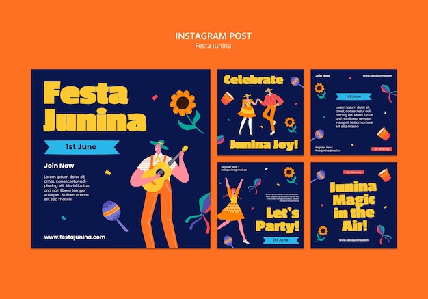 Free PSD festa junina template design