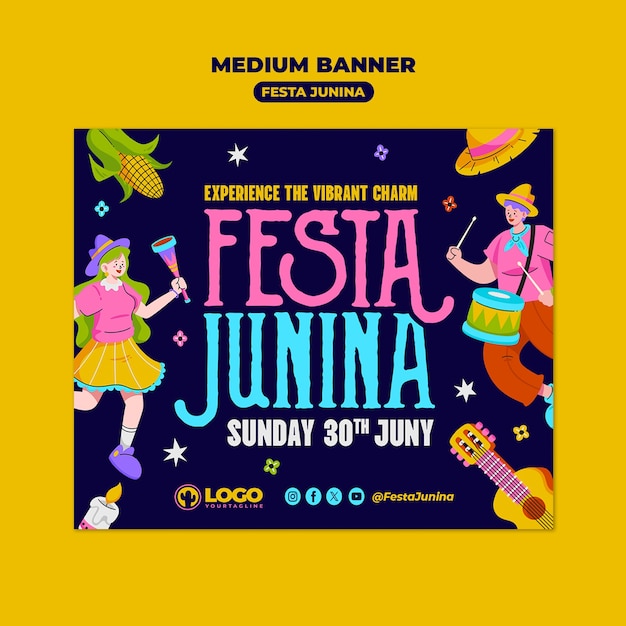 Free PSD festa junina template design