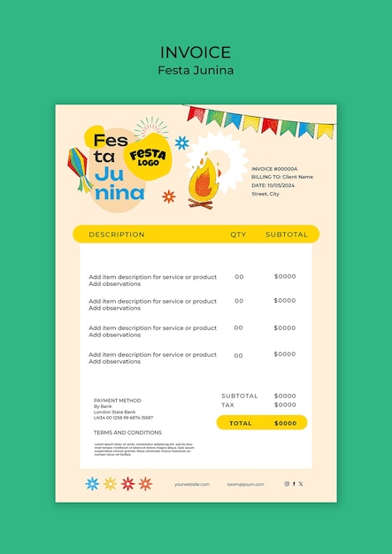 PSD gratuito progettazione del modello di festa junina