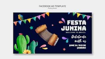 Free PSD festas juninas celebration facebook template
