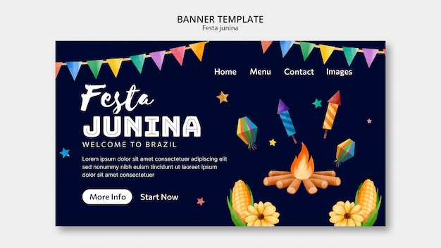 Festas juninas celebration landing page template