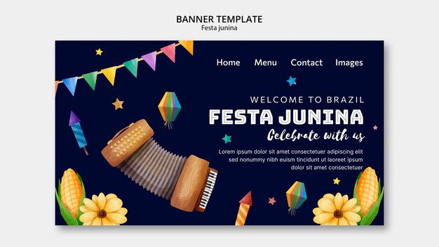 Festas juninasお祝いランディングページテンプレート