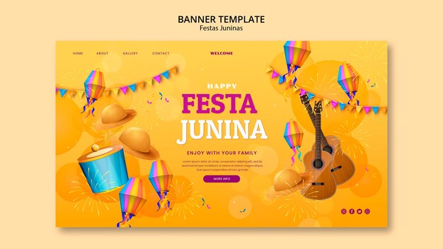 Festas juninasお祝いランディングページテンプレート