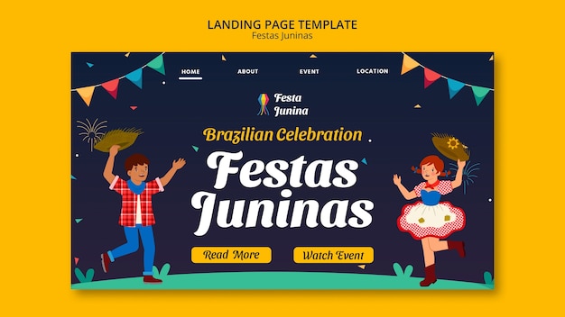 Festas juninas celebration landing page