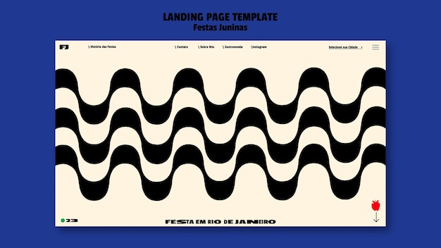 無料PSD festas juninasのお祝いのランディングページ