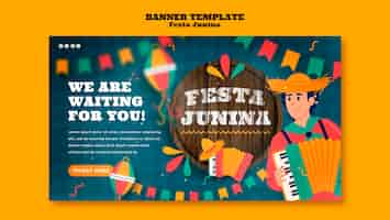 無料PSD festas juninasのお祝いのランディングページ