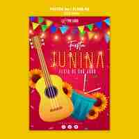 Free PSD festas juninas celebration poster template