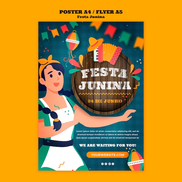 PSD gratuito modello del manifesto di festas juninas celebrazione