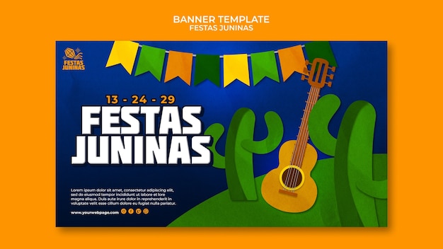 Free PSD festas juninas landing page template design