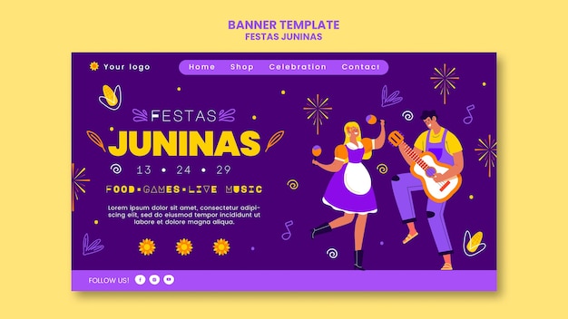 Free PSD festas juninas landing page template