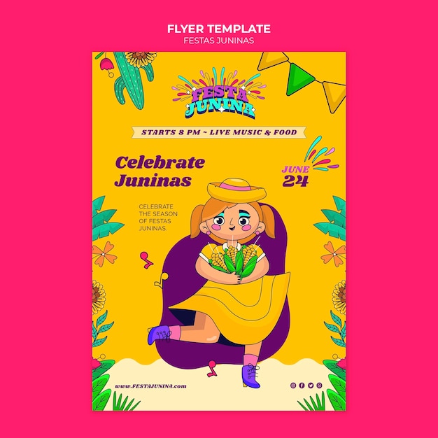 Festas juninas poster template design