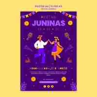 PSD gratuito modello di poster verticale festas juninas