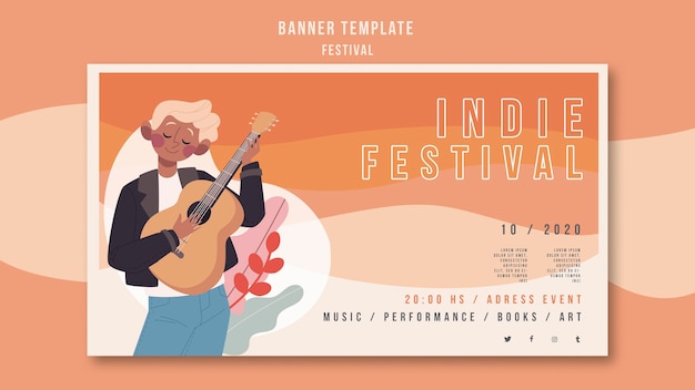 PSD gratuito modello di banner pubblicitario del festival