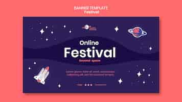 PSD gratuito modello di banner del festival