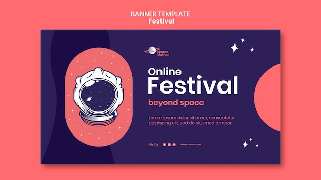 PSD gratuito modello di banner del festival