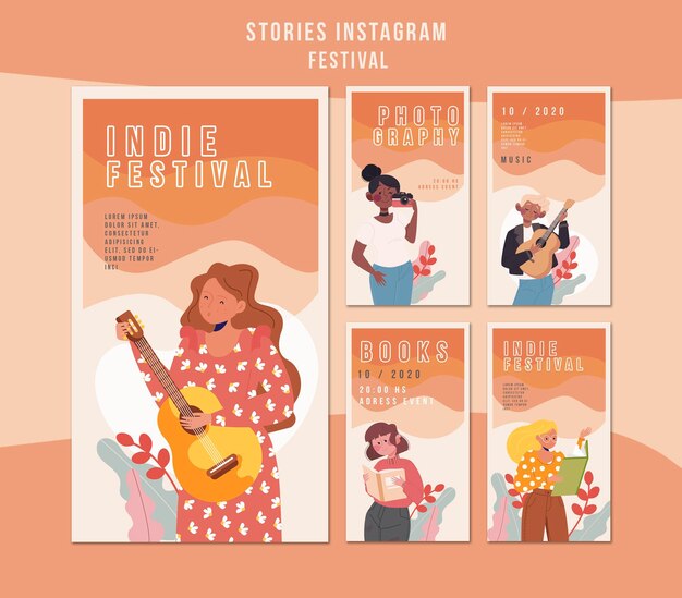 Modello di storie di festival instagram