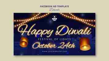 Free PSD festival of lights celebration facebook template