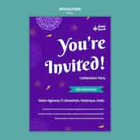 Free PSD festival of lights celebration invitation template