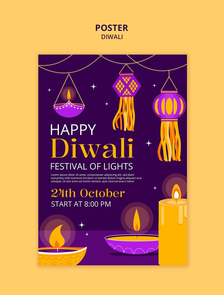Free PSD festival of lights celebration template