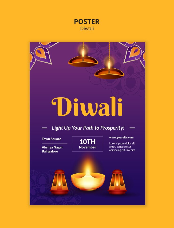 Free PSD festival of lights celebration template