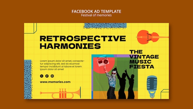 PSD gratuito template di facebook del festival of memories