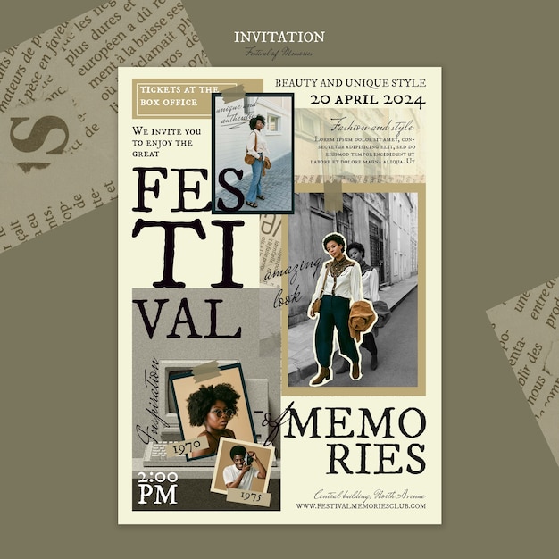 Festival of memories invitation template