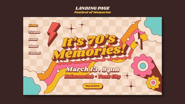 Free PSD festival of memories landing page template