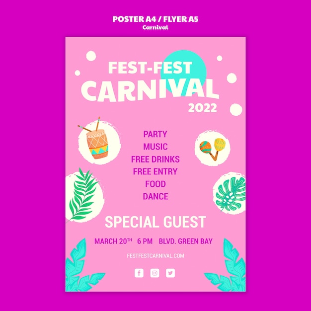 Free PSD festival with special guest flyer template