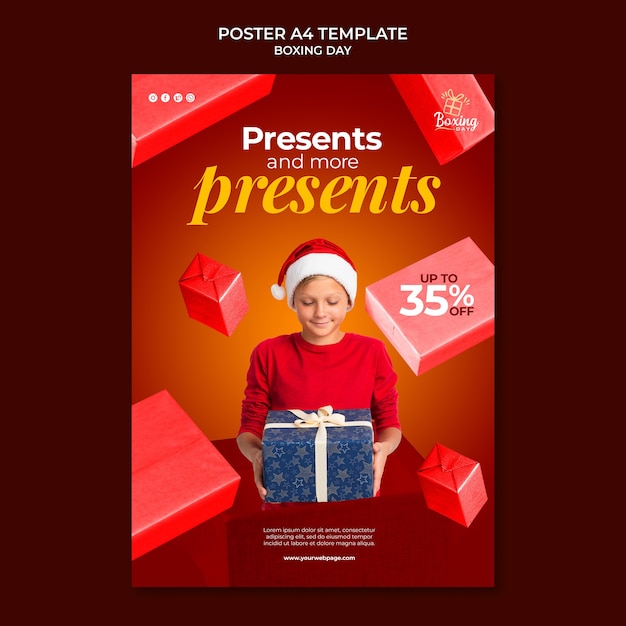 Free PSD festive boxing day print template