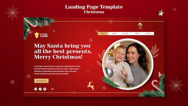 Free PSD festive christmas landing page template