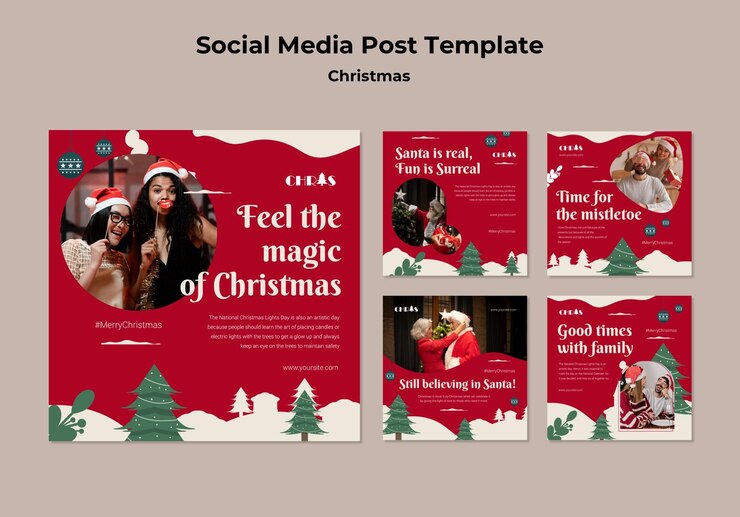 मुफ़्त PSD festive christmas social media posts