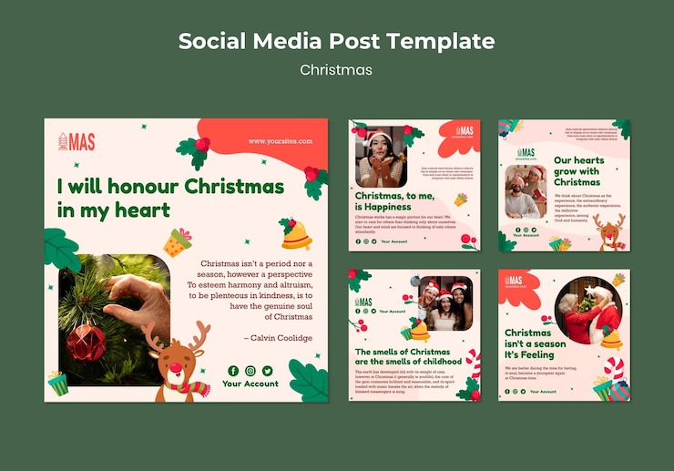 मुफ़्त PSD festive christmas social media posts