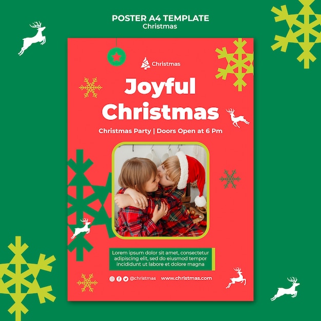 Festive christmas vertical print template